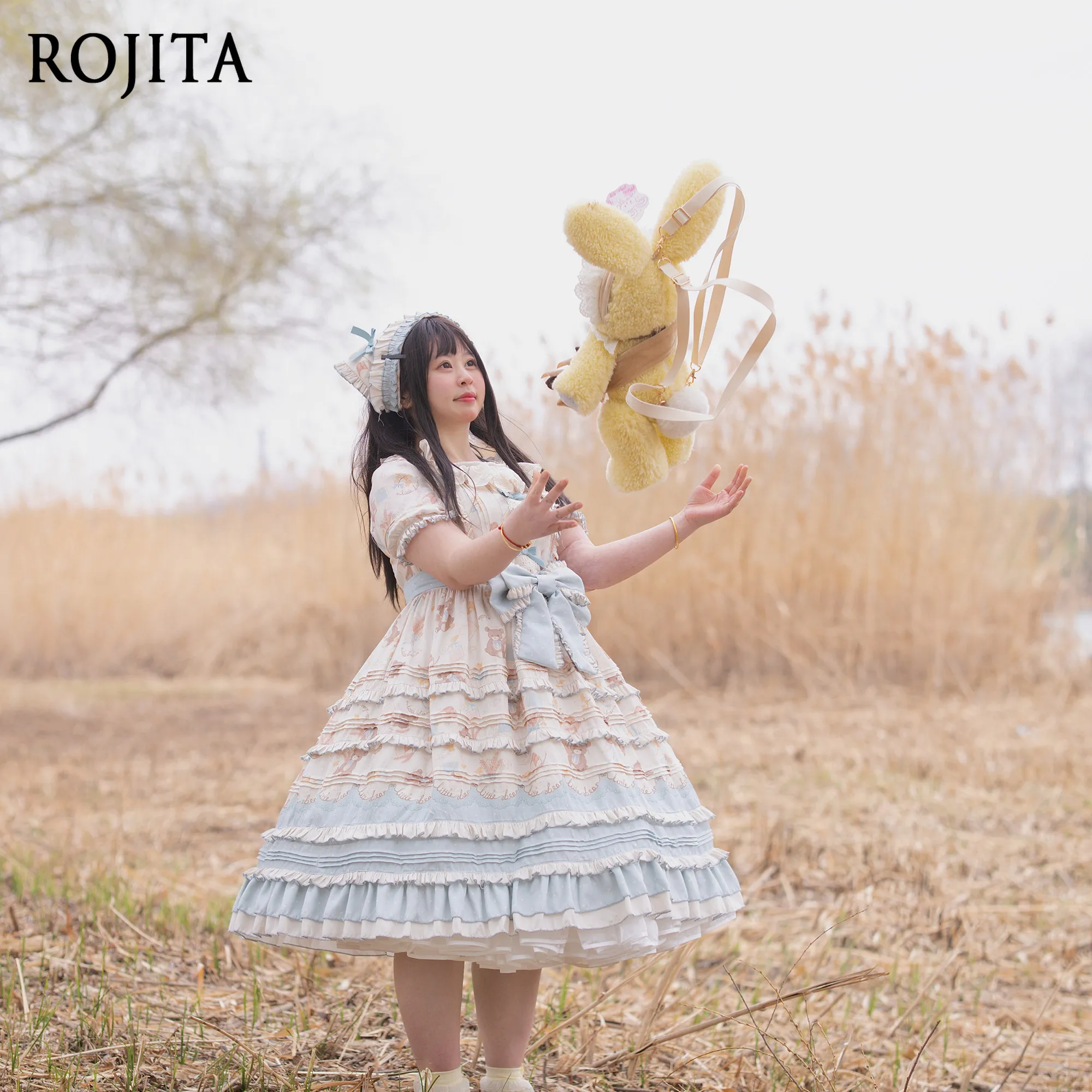 Pastoral Style Lolita Op Dress Vintage Lolita Bear Print OP Dress Peter Pan Collar Ruffle Hem Bow Decor One Piece Dress
Pastoral Style Lolita Op Dress Vintage Lolita Bear Print OP Dress Peter Pan Collar Ruffle Hem Bow Decor One Piece Dress