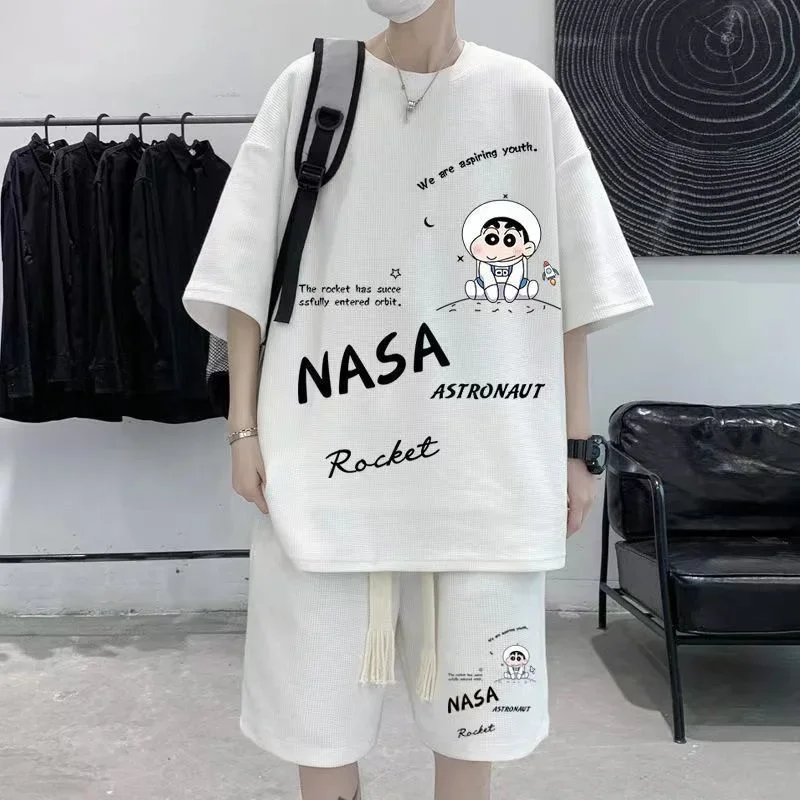 Mens Waffle Casual Sport Suit Boys' Summer Fashion Loose Fit Large Short-Sleeved T-shirt And Shorts 2 Two Piece Set Clothes Men
Mens Waffle Casual Sport Suit Boys' Summer Fashion Loose Fit Large Short-Sleeved T-shirt And Shorts 2 Two Piece Set Clothes Men