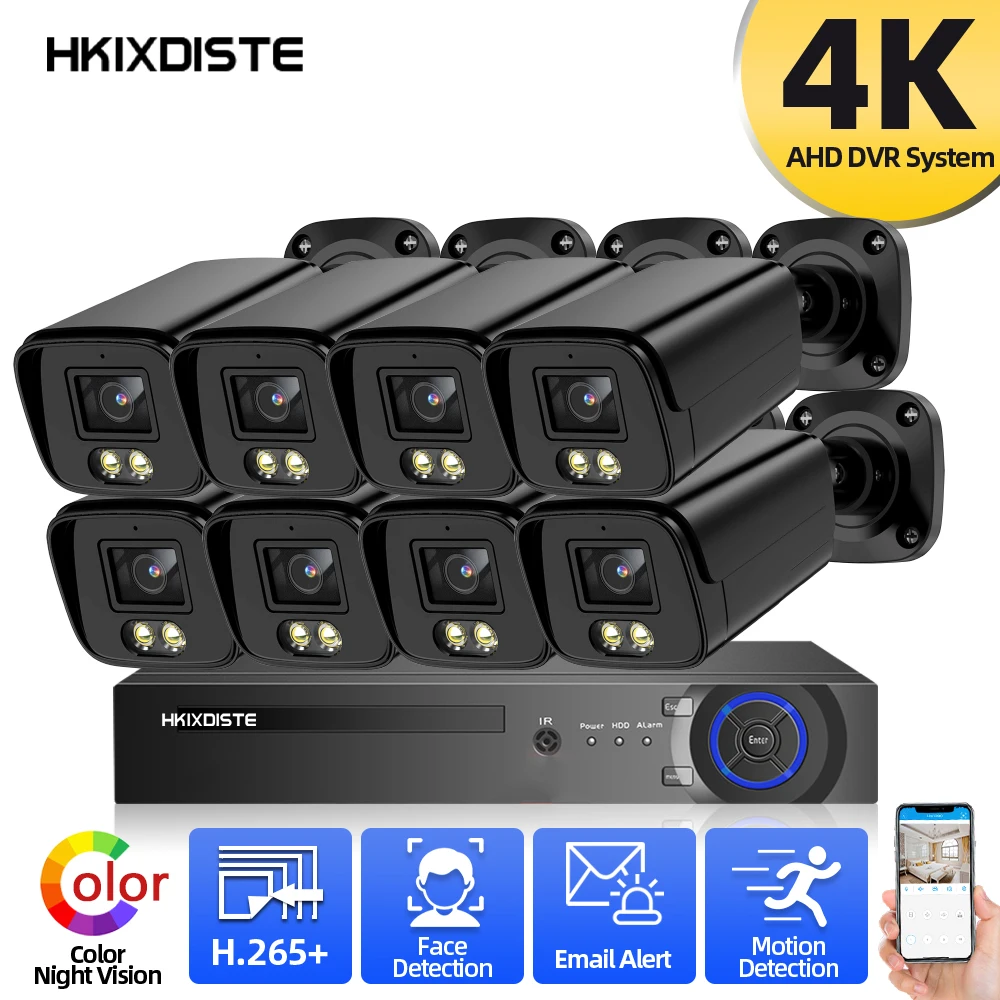 CCTV Camera Security System Kit AHD 4K 8CH DVR Kit Outdoor Color Night Vision BNC Bullet Camera Video Surveillance System Set
CCTV Camera Security System Kit AHD 4K 8CH DVR Kit Outdoor Color Night Vision BNC Bullet Camera Video Surveillance System Set