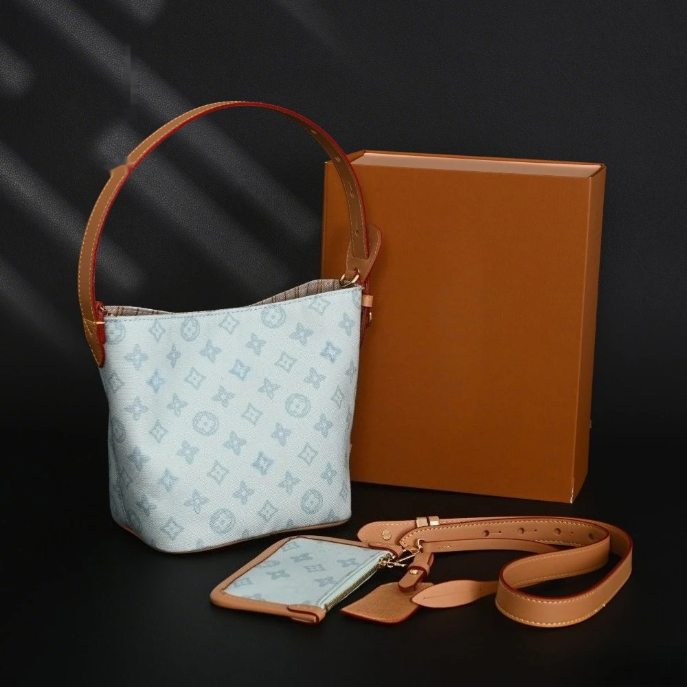 Summer New Light Blue Canvas Bucket Bag for Women, Niche Design Commuter Shoulder Bag, Versatile Casual Tote
Summer New Light Blue Canvas Bucket Bag for Women, Niche Design Commuter Shoulder Bag, Versatile Casual Tote