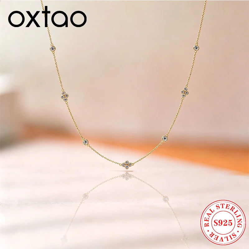 OXTAO Certificate Moissanite Diamond Choker Necklace 3mm D Color VVS1 925 Sterling Silver Clavicle Chain Party Women Jewelry
OXTAO Certificate Moissanite Diamond Choker Necklace 3mm D Color VVS1 925 Sterling Silver Clavicle Chain Party Women Jewelry
