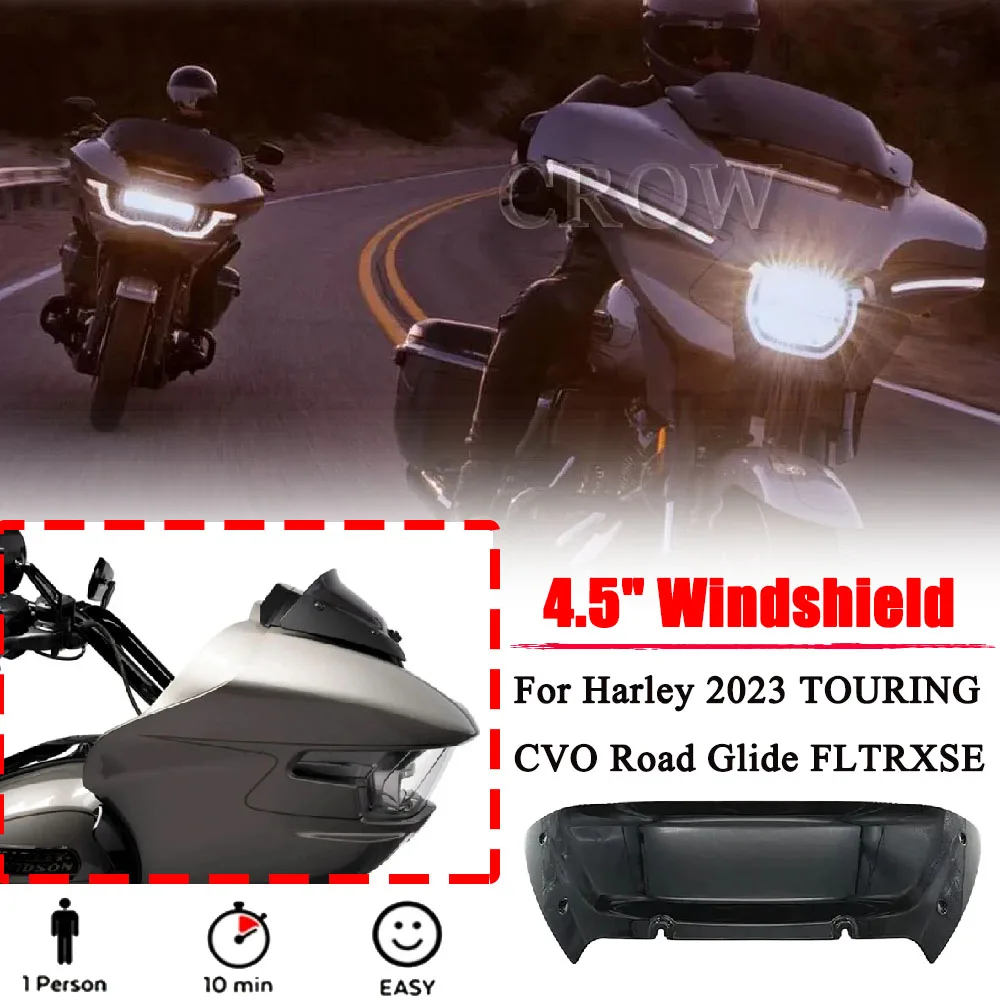 Аксессуары для мотоциклов, передний обтекатель лобового стекла 4,5 дюйма для Harley 2023 TOURING CVO Road Glide FLTRXSE
Аксессуары для мотоциклов, передний обтекатель лобового стекла 4,5 дюйма для Harley 2023 TOURING CVO Road Glide FLTRXSE