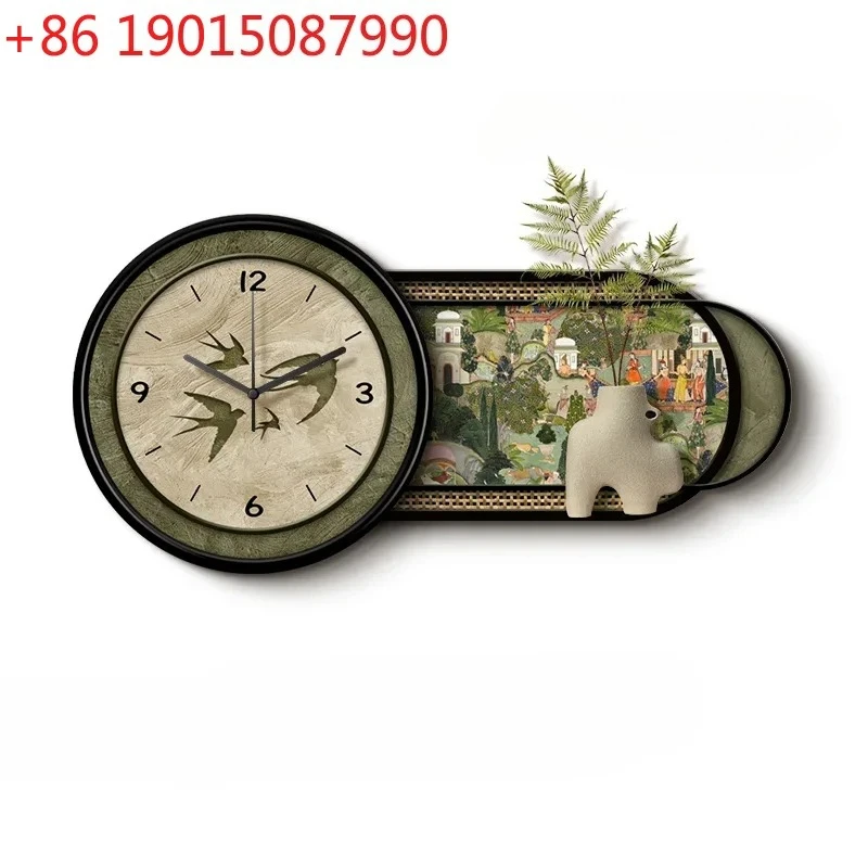 Medieval restaurant with clock decoration painting three-dimensional sandstone living room wall clock mural
Medieval restaurant with clock decoration painting three-dimensional sandstone living room wall clock mural