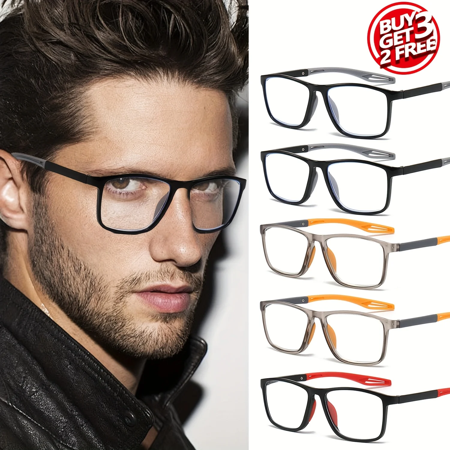 5pcs Stylish Minimalist Reading Glasses for Men & Women - Super Clear Lenses, Square Frame, Full-Rim Design, Multi-Pack (5 Styles) - Ideal for Close-Up Tasks & Reading, Vision Magnification, Modern Eyewear, Suitable for Halloween and Christmas gifts
5pcs Stylish Minimalist Reading Glasses for Men & Women - Super Clear Lenses, Square Frame, Full-Rim Design, Multi-Pack (5 Styles) - Ideal for Close-Up Tasks & Reading, Vision Magnification, Modern Eyewear, Suitable for Halloween and Christmas gifts