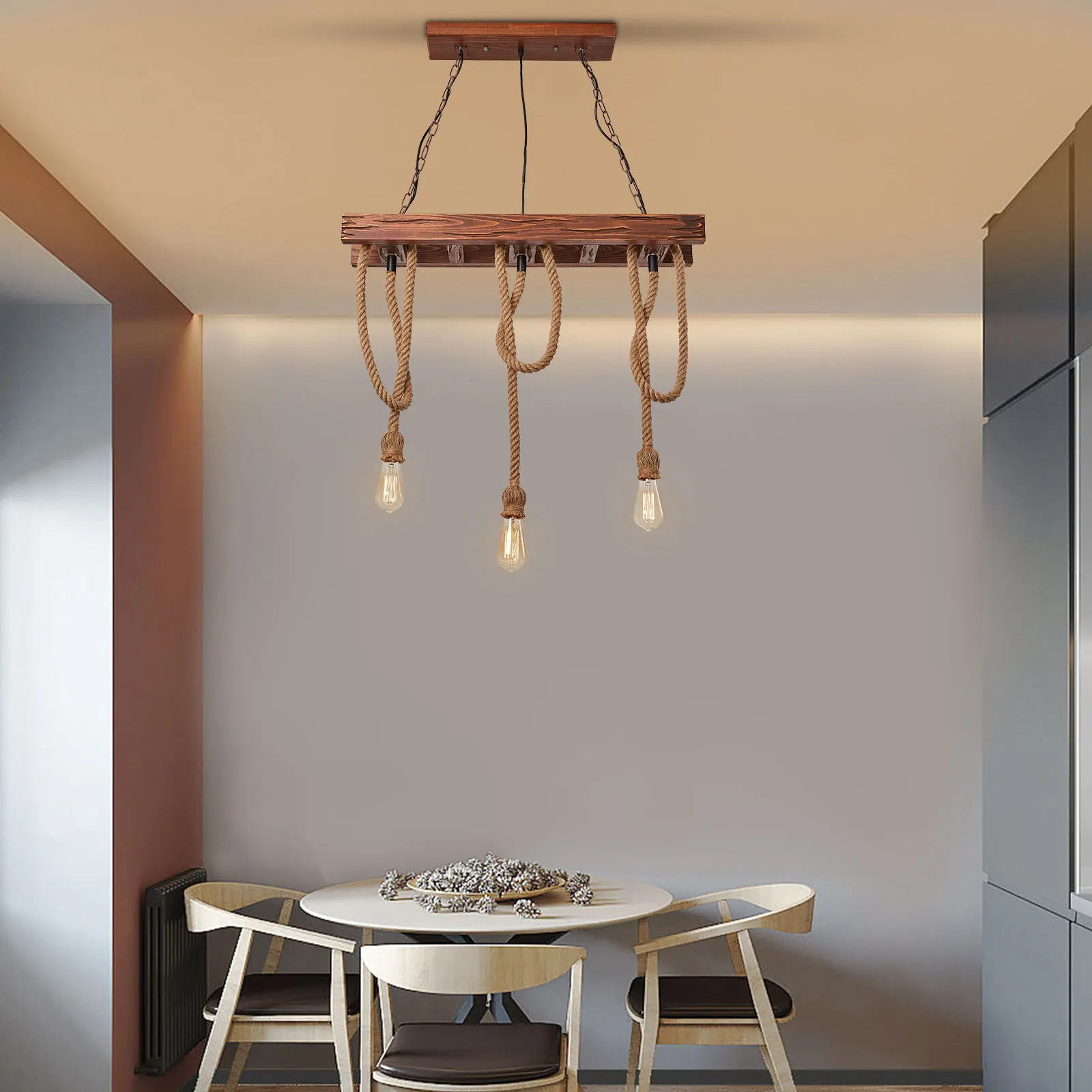 60W Kitchen Light Fixtures 3-Light Pendant Lighting 10-15m² Applicable Area Farmhouse Chandelier for Kitchen/Dining Room
60W Kitchen Light Fixtures 3-Light Pendant Lighting 10-15m² Applicable Area Farmhouse Chandelier for Kitchen/Dining Room