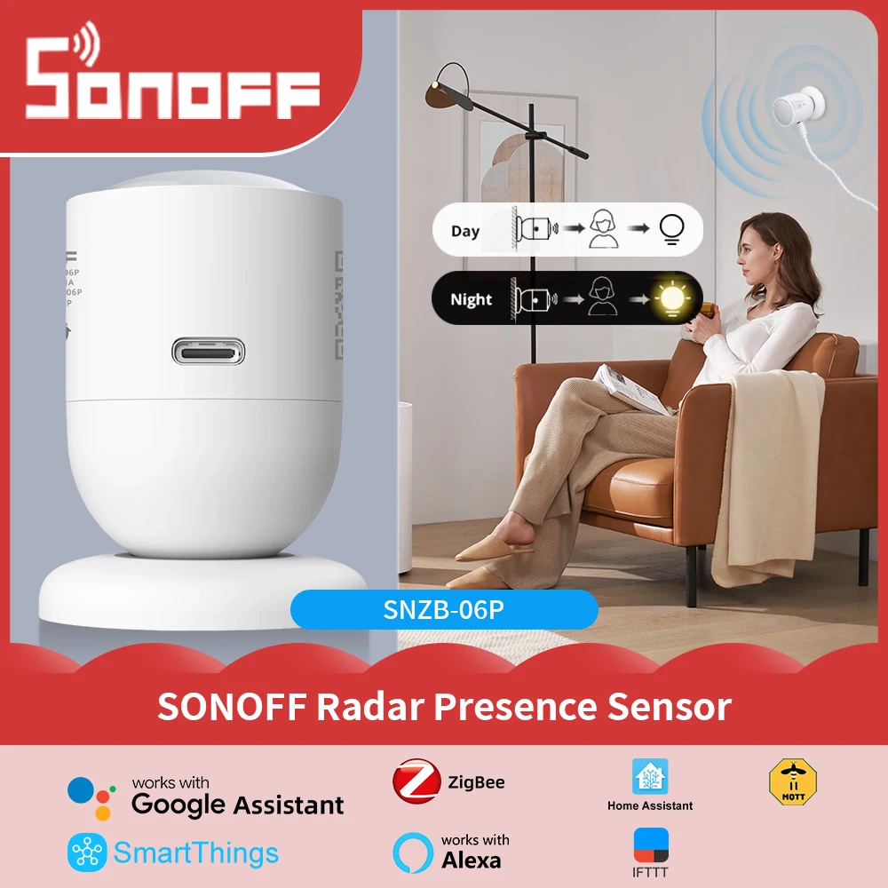 Sonoff Ewelink Zigbee SNZB-06P Датчик присутствия человека Автоматический переключатель света Alexa Google Home Smartthings Alice IFTTT
Sonoff Ewelink Zigbee SNZB-06P Датчик присутствия человека Автоматический переключатель света Alexa Google Home Smartthings Alice IFTTT