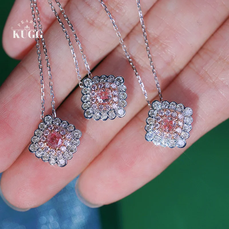KUGG 100% 18K White Gold Necklace Romantic Style Real Natural Pink Diamond Pendant Necklace for Women High Wedding Jewelry
KUGG 100% 18K White Gold Necklace Romantic Style Real Natural Pink Diamond Pendant Necklace for Women High Wedding Jewelry