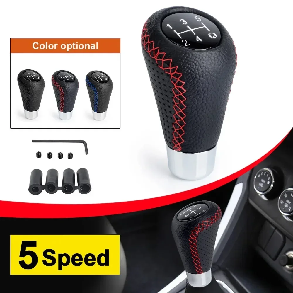 Universal 5-Speed Manual Gear Shift Knob with Red Stitch Leather Car Gear Stick Lever for Manual Transmission - M8 M10 M11 M12
Universal 5-Speed Manual Gear Shift Knob with Red Stitch Leather Car Gear Stick Lever for Manual Transmission - M8 M10 M11 M12