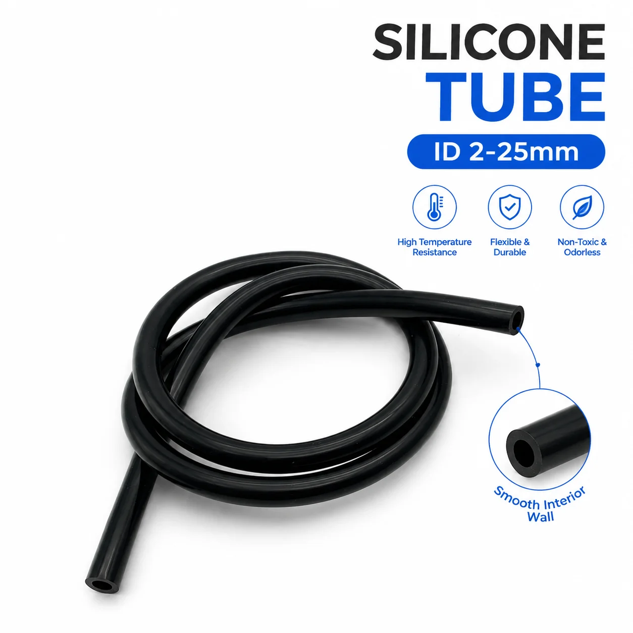 1/2/3/5M Food Grade Black Silicone Tubing with an inner diameter of 2mm~25mm, sealed and light shielded fluid delivery pipe.
1/2/3/5M Food Grade Black Silicone Tubing with an inner diameter of 2mm~25mm, sealed and light shielded fluid delivery pipe.