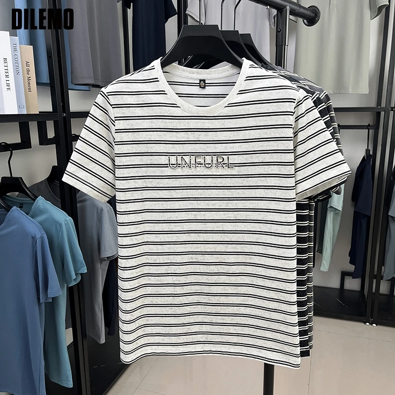 Top Grade Yarn Dyed New Summer Tops Striped Designer Tshirt Men 2025 Brand Short Sleeve Round Neck Casual Fashion Men Clothing
Top Grade Yarn Dyed New Summer Tops Striped Designer Tshirt Men 2025 Brand Short Sleeve Round Neck Casual Fashion Men Clothing