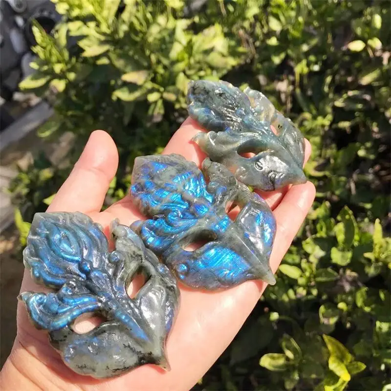 8.5CM Natural Labradorite Mask Crystal Carving Crafts DIY Mini Mask Crafts Fashion Home Decoration Christmas Present 1pcs
8.5CM Natural Labradorite Mask Crystal Carving Crafts DIY Mini Mask Crafts Fashion Home Decoration Christmas Present 1pcs
