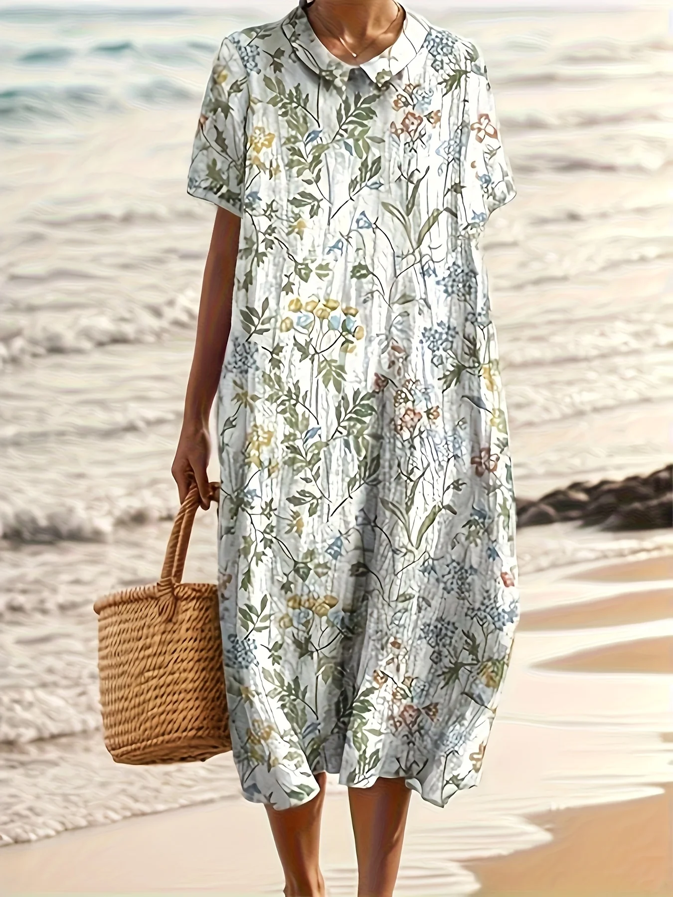 Women's Fashionable, Artistic, and Vintage Floral Print Midi Dress
Women's Fashionable, Artistic, and Vintage Floral Print Midi Dress