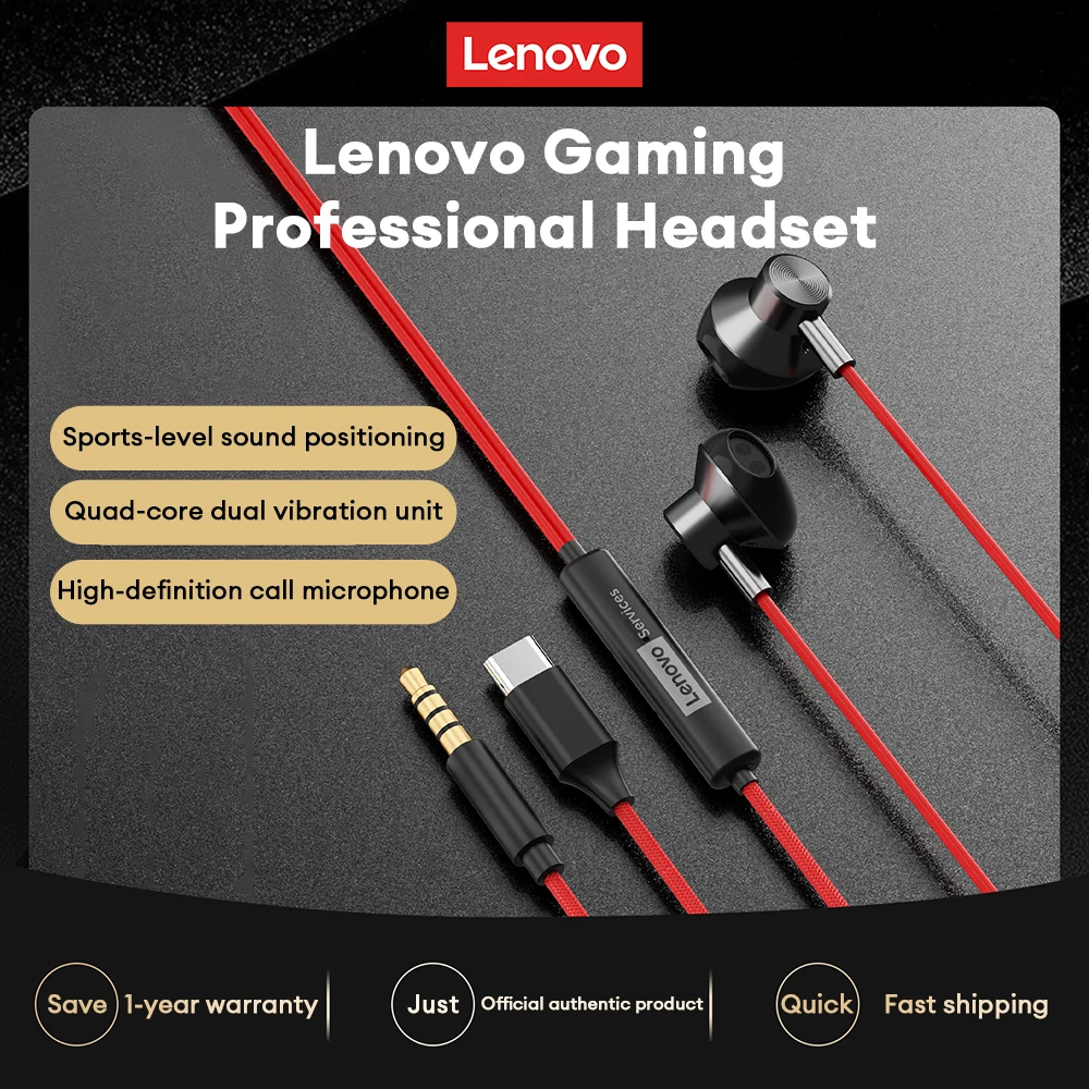 NEW Lenovo Y108 Wired Earphones Semi-In-Ear e-sports Headphones 3.5mm Type-C Noise Reduction Stereo Music Earbuds 1.25M with Mic
NEW Lenovo Y108 Wired Earphones Semi-In-Ear e-sports Headphones 3.5mm Type-C Noise Reduction Stereo Music Earbuds 1.25M with Mic
