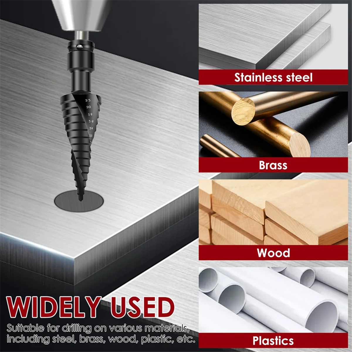 AAA87 3Pcs Step Drill Bit Set, High Speed Steel Spiral Grooved Step Drill Bit, 4-32mm Cone Cutting Spiral Flute Step Drill Bit
AAA87 3Pcs Step Drill Bit Set, High Speed Steel Spiral Grooved Step Drill Bit, 4-32mm Cone Cutting Spiral Flute Step Drill Bit
