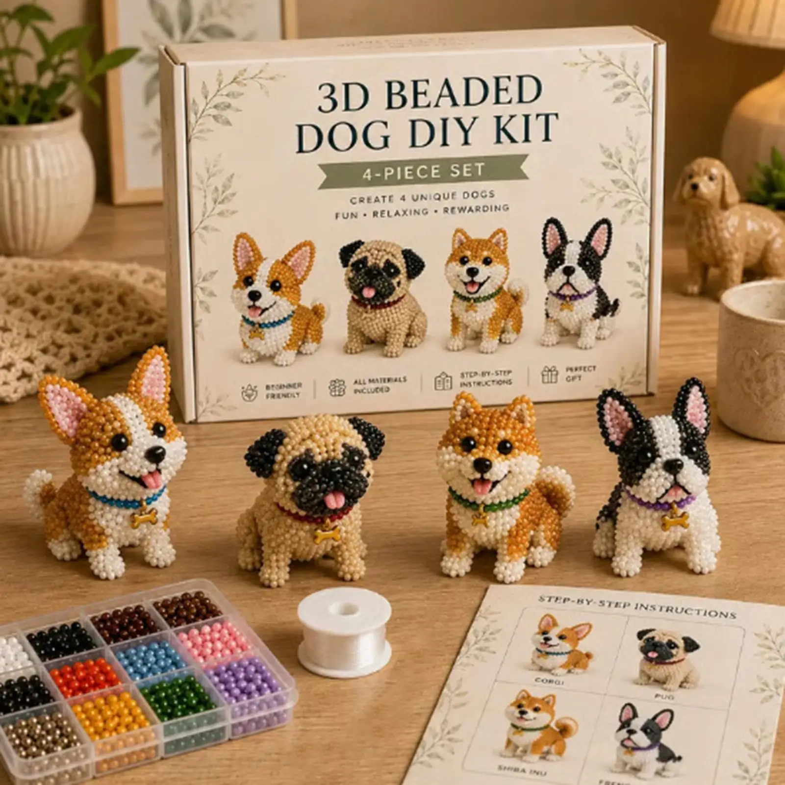 DIY Beaded Animal Kit Small Handmade Beading Craft Supplies 3D Animal Beading Kit for Men Women Boys Girls Teens Youth Hobbyists
DIY Beaded Animal Kit Small Handmade Beading Craft Supplies 3D Animal Beading Kit for Men Women Boys Girls Teens Youth Hobbyists