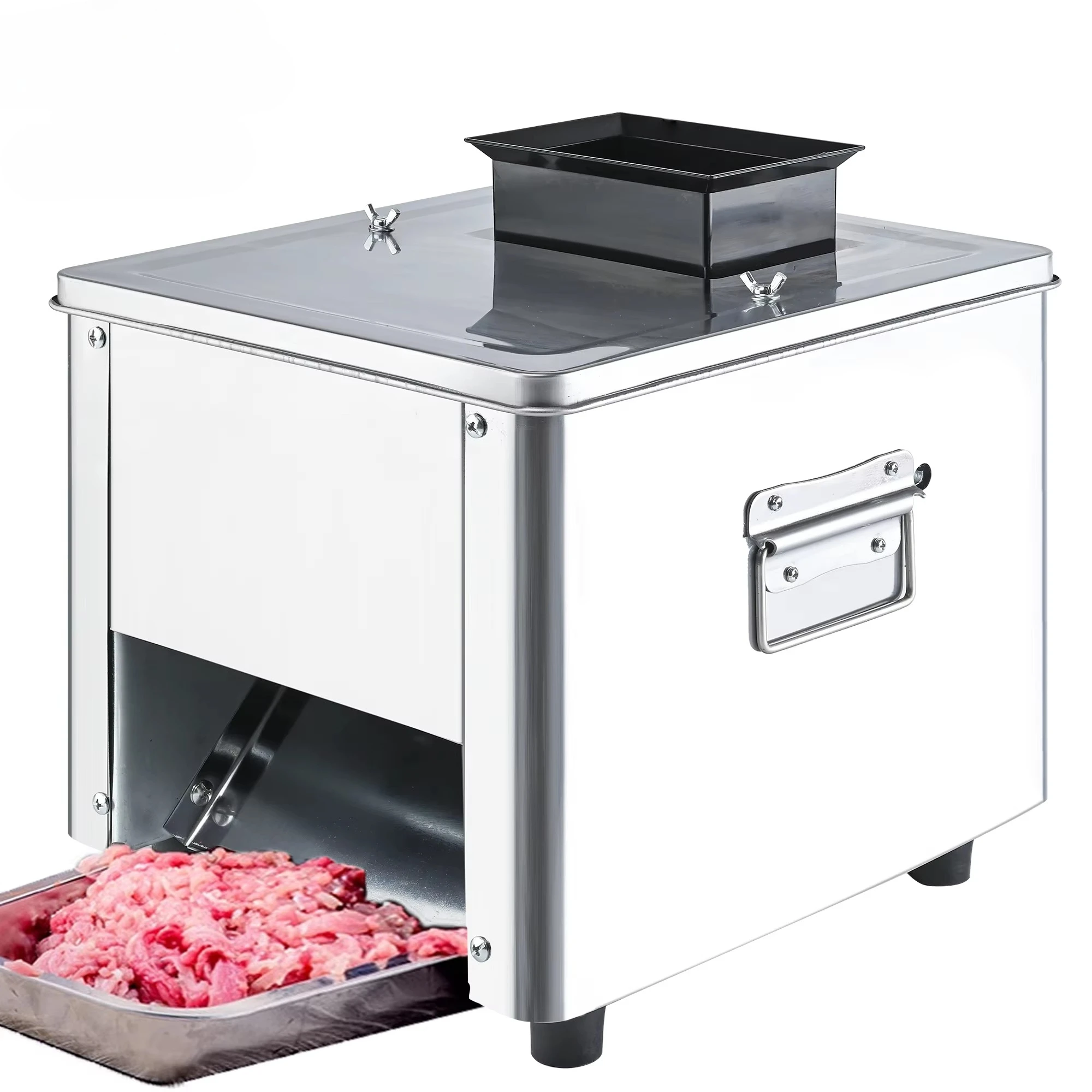 Mini Multifunctional Tabletop Electric Stainless Steel Vegetable and Meat Slicer, Shredding and Diced Machine