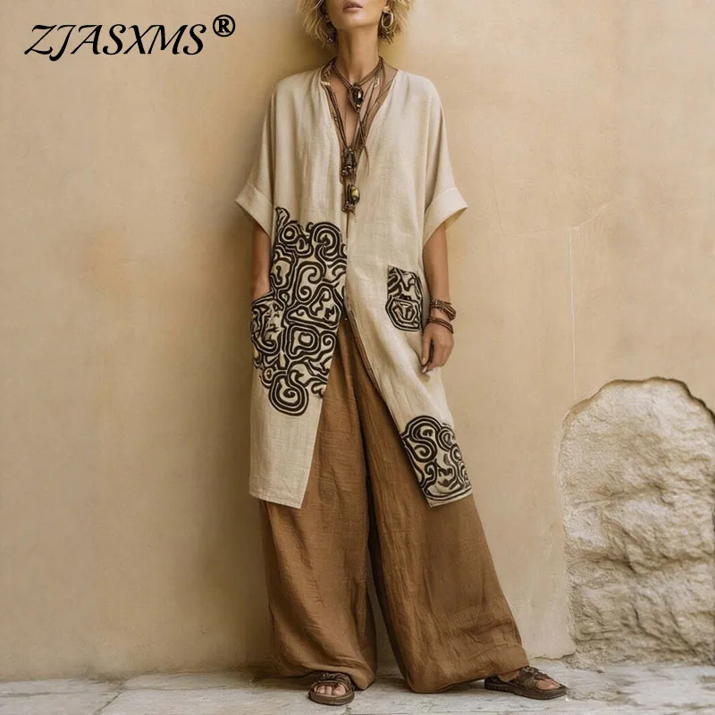 Boho Open Front Kimono Geometric Print Pocket Top Wide Leg Pants 3 Piece Sets Spring Summer Robe Set Woman Loose Vacation Outfit
Boho Open Front Kimono Geometric Print Pocket Top Wide Leg Pants 3 Piece Sets Spring Summer Robe Set Woman Loose Vacation Outfit