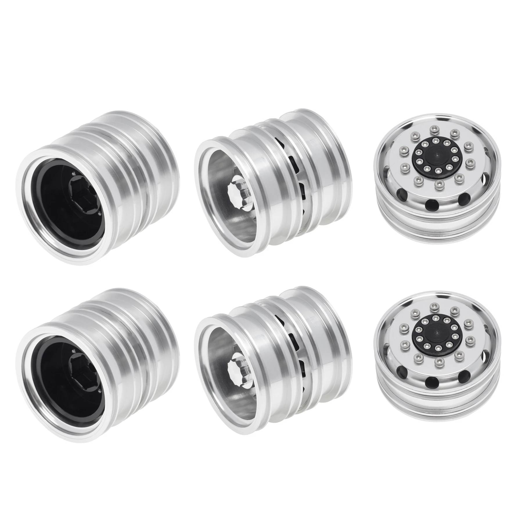 6pcs Metal Front and Rear Double Wheel Hub Wheel Tire Complete Set for 1/14 Tamiya RC Trailer Tractor Truck Car Upgrade Parts
6pcs Metal Front and Rear Double Wheel Hub Wheel Tire Complete Set for 1/14 Tamiya RC Trailer Tractor Truck Car Upgrade Parts