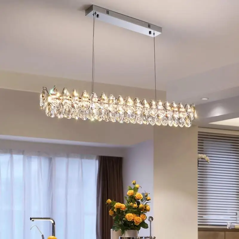 Modern Restaurant Clean Crystal Pendant Light Designer Personalized Bar Line Shape Crystal Light Simple High Quality Silver Lamp
Modern Restaurant Clean Crystal Pendant Light Designer Personalized Bar Line Shape Crystal Light Simple High Quality Silver Lamp