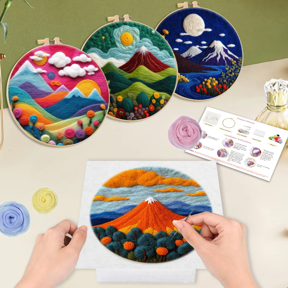 RUOPOTY Wool Felt Painting Mountain scenery Crafts supplies adults Embroidery Frame Needlework felt Knitting Wool Fomy Crafts
RUOPOTY Wool Felt Painting Mountain scenery Crafts supplies adults Embroidery Frame Needlework felt Knitting Wool Fomy Crafts