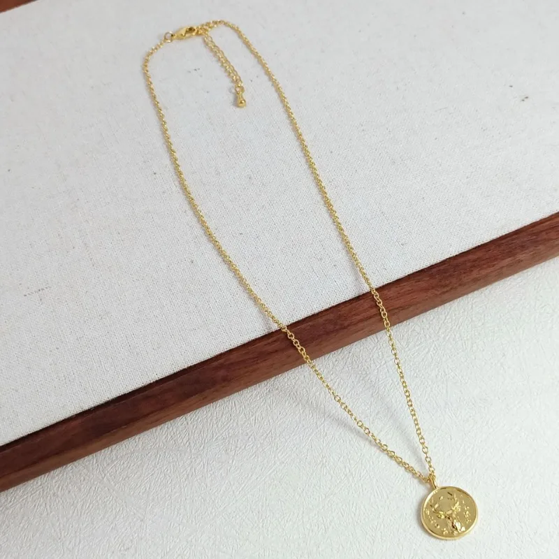 New Product Simple Retro High-end Gold Coin Necklace Women's Fashion Personalized Collarbone Chain Versatile Vacuum Electroplati
New Product Simple Retro High-end Gold Coin Necklace Women's Fashion Personalized Collarbone Chain Versatile Vacuum Electroplati