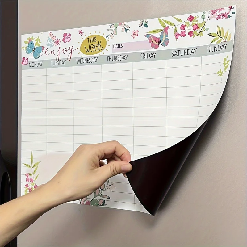 Magnetic Refrigerator Calendar Dry Erase Whiteboard-Weekly Planning Memo Board,Made of soft rubber material,Wipeable and Organiz
Magnetic Refrigerator Calendar Dry Erase Whiteboard-Weekly Planning Memo Board,Made of soft rubber material,Wipeable and Organiz