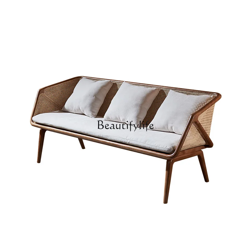 Solid wood rattan sofa combination wabi-sabi wind medieval creative small apartment Japanese-style living room three-person
Solid wood rattan sofa combination wabi-sabi wind medieval creative small apartment Japanese-style living room three-person