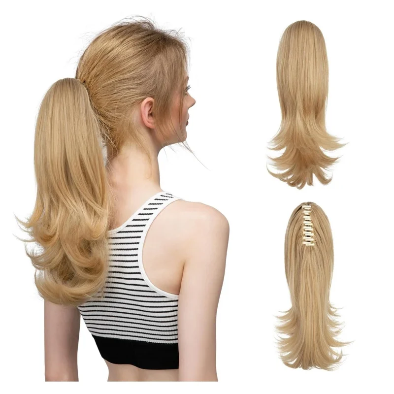 14-дюймовые женские накладные волосы различных цветов, короткий кудрявый синтетический парик-хвост на заколках, пышная кудрявая прическа для повседневного использования
14-дюймовые женские накладные волосы различных цветов, короткий кудрявый синтетический парик-хвост на заколках, пышная кудрявая прическа для повседневного использования