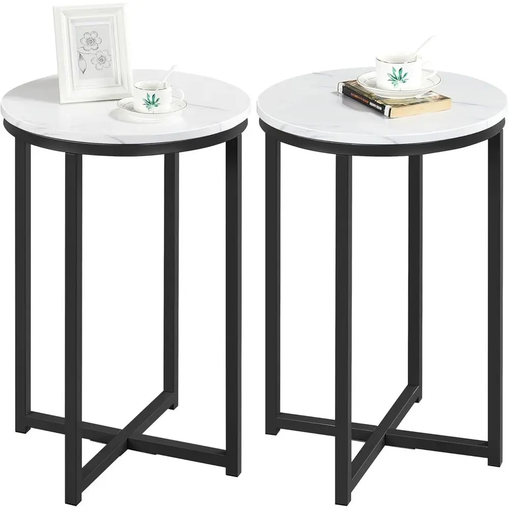 Round 2-Piece Marble Accent Table Set with Metal Legs for Living Room/Small Spaces, Black
Round 2-Piece Marble Accent Table Set with Metal Legs for Living Room/Small Spaces, Black