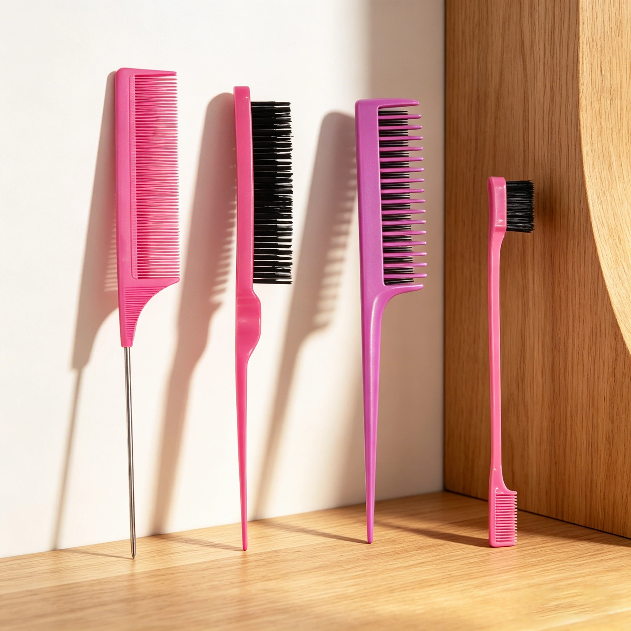 4pcs hair comb set, pointed tail comb, hair edge brush, tear brush, easy to style, suitable for all hair types
4pcs hair comb set, pointed tail comb, hair edge brush, tear brush, easy to style, suitable for all hair types