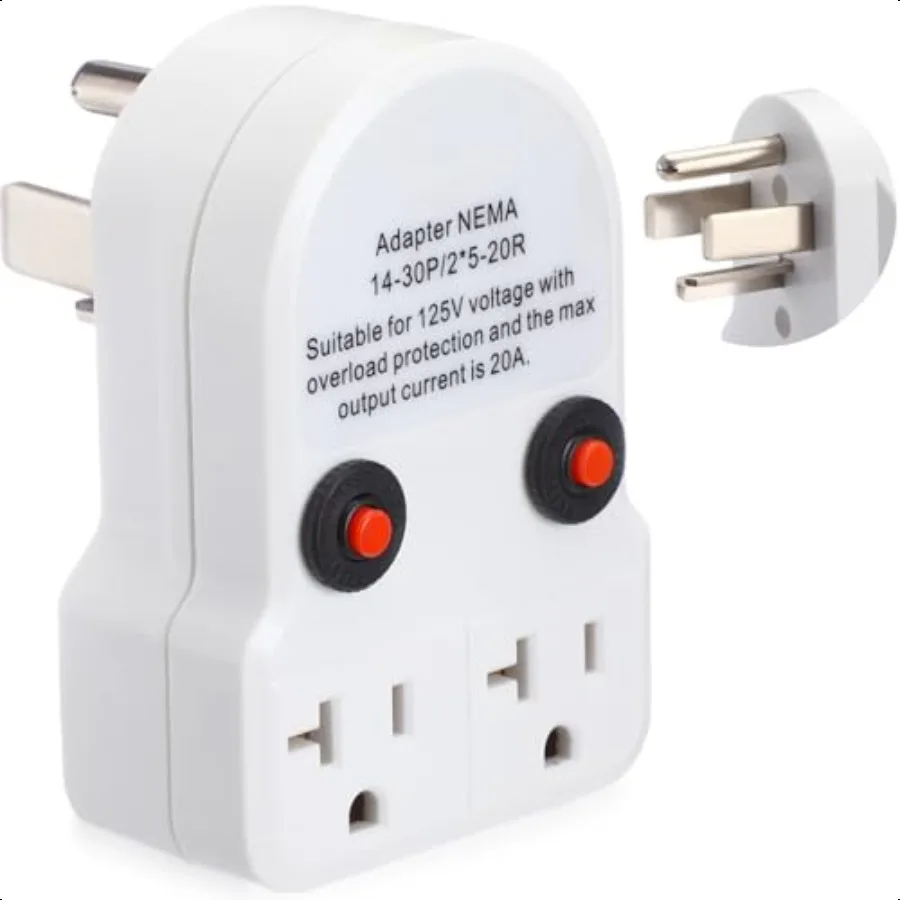 30 Amp to 20 Amp 110V Dryer Distribution Adapter Compatible with NEMA 1430P to 2X 520R 515R 4 Prong Dryer Wall Socket to 3 Pron
30 Amp to 20 Amp 110V Dryer Distribution Adapter Compatible with NEMA 1430P to 2X 520R 515R 4 Prong Dryer Wall Socket to 3 Pron