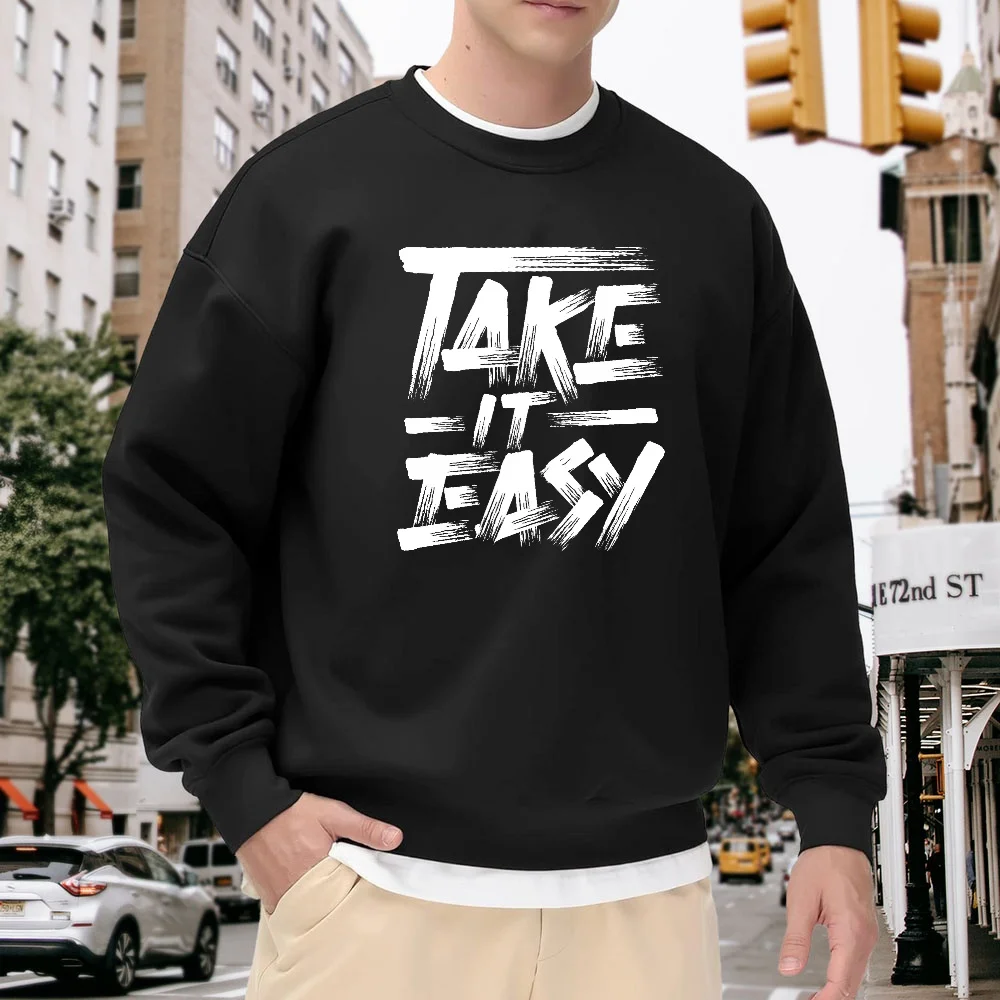Men's Black Crew Neck Loose Sweatshirt with Letter Print, Street Fashion Top, Everyday Casual Sports Versatile Pullover, Comfortable, Breathable, Stylish Item
Men's Black Crew Neck Loose Sweatshirt with Letter Print, Street Fashion Top, Everyday Casual Sports Versatile Pullover, Comfortable, Breathable, Stylish Item