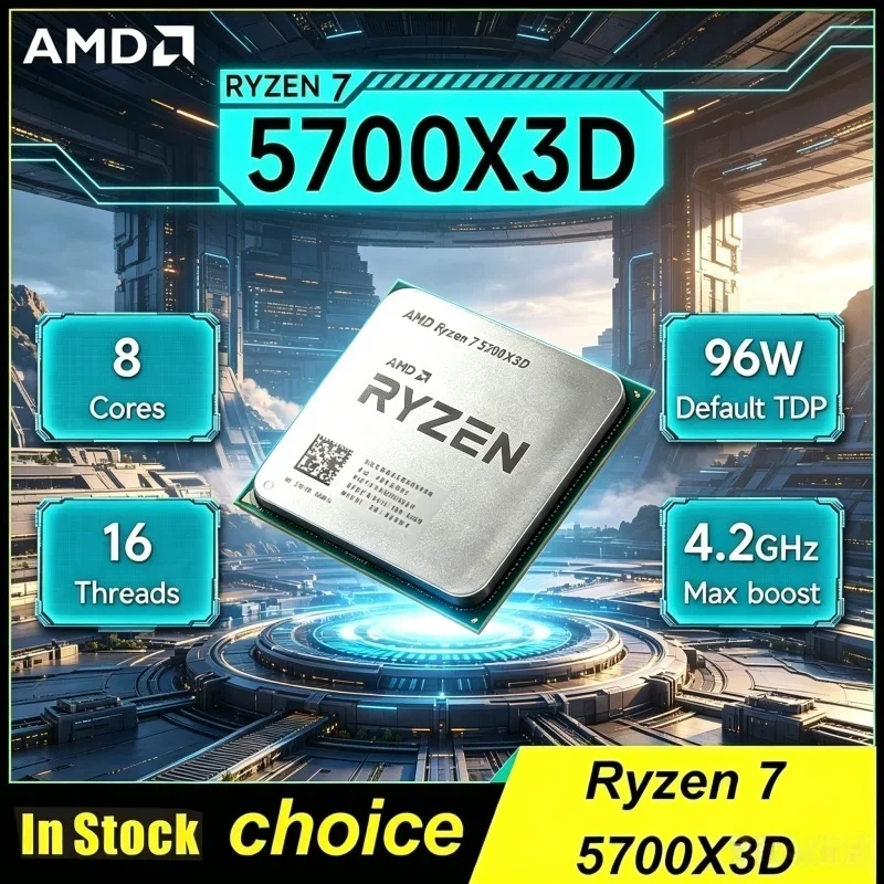 AMD Bulk CPU Ryzen 7 5700X3D 8-Core 16-Thread 3GHz Base Up to 4.1GHz 105W Ryzen 5000 Series AM4 DDR4 for X570 B550 Motherboard
AMD Bulk CPU Ryzen 7 5700X3D 8-Core 16-Thread 3GHz Base Up to 4.1GHz 105W Ryzen 5000 Series AM4 DDR4 for X570 B550 Motherboard