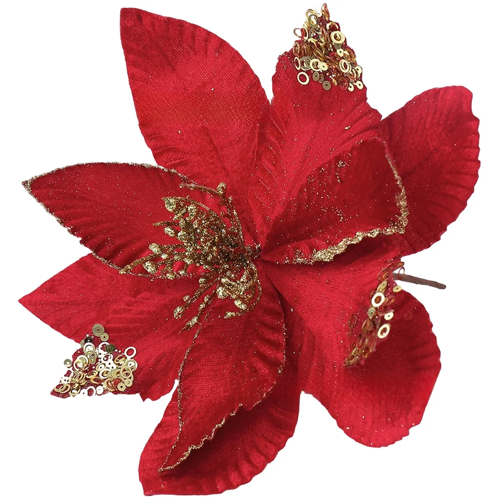 Set of 6 Glittered Artificial Flowers for Christmas Tree and Holiday Party Decoration with DIY Crafting Capability
Set of 6 Glittered Artificial Flowers for Christmas Tree and Holiday Party Decoration with DIY Crafting Capability