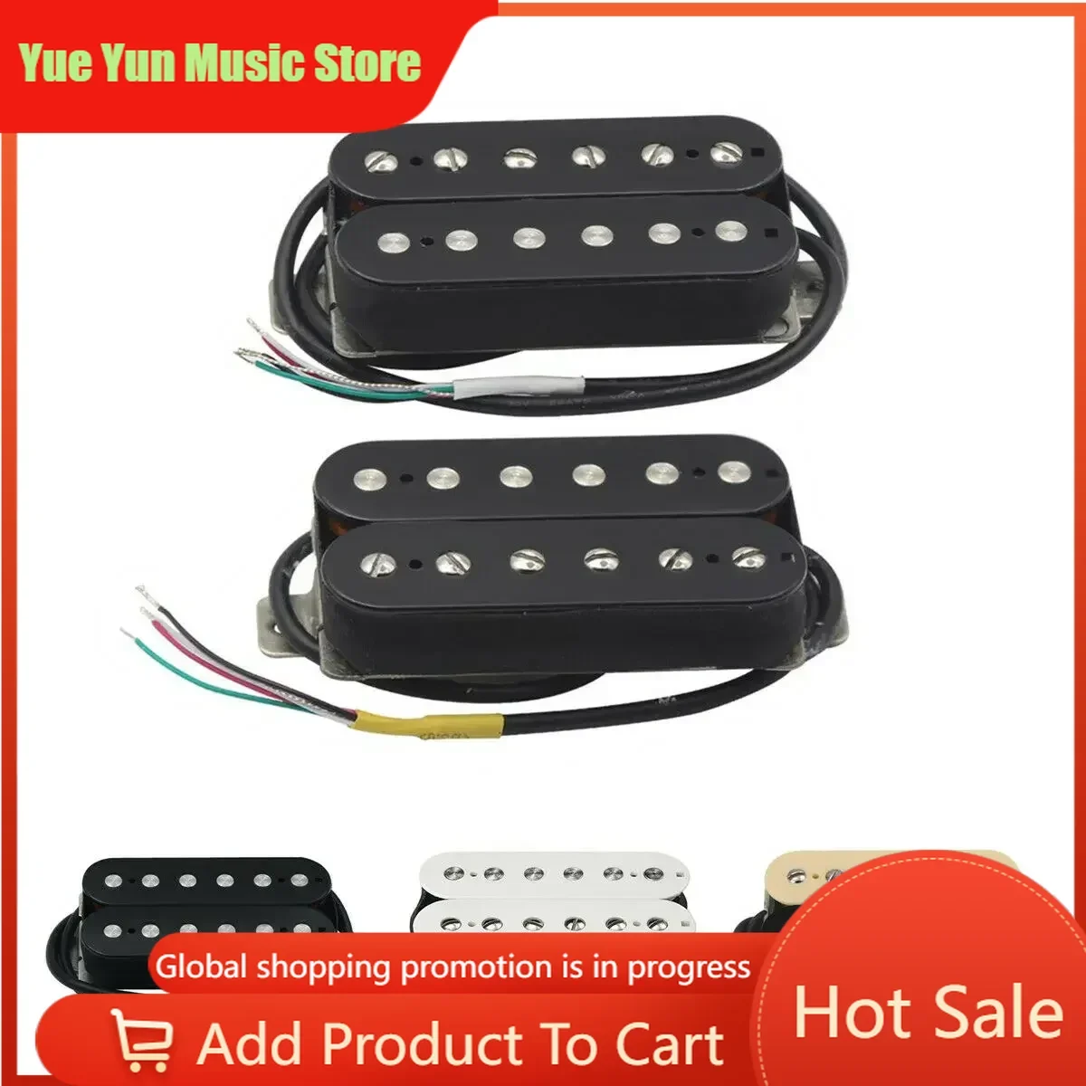 Yue Yun Music Store Alnico 5 Humbucker Electric Guitar Pickup Set - Neck Bridge N+B Configuration for Enhanced Sound Quality
Yue Yun Music Store Alnico 5 Humbucker Electric Guitar Pickup Set - Neck Bridge N+B Configuration for Enhanced Sound Quality