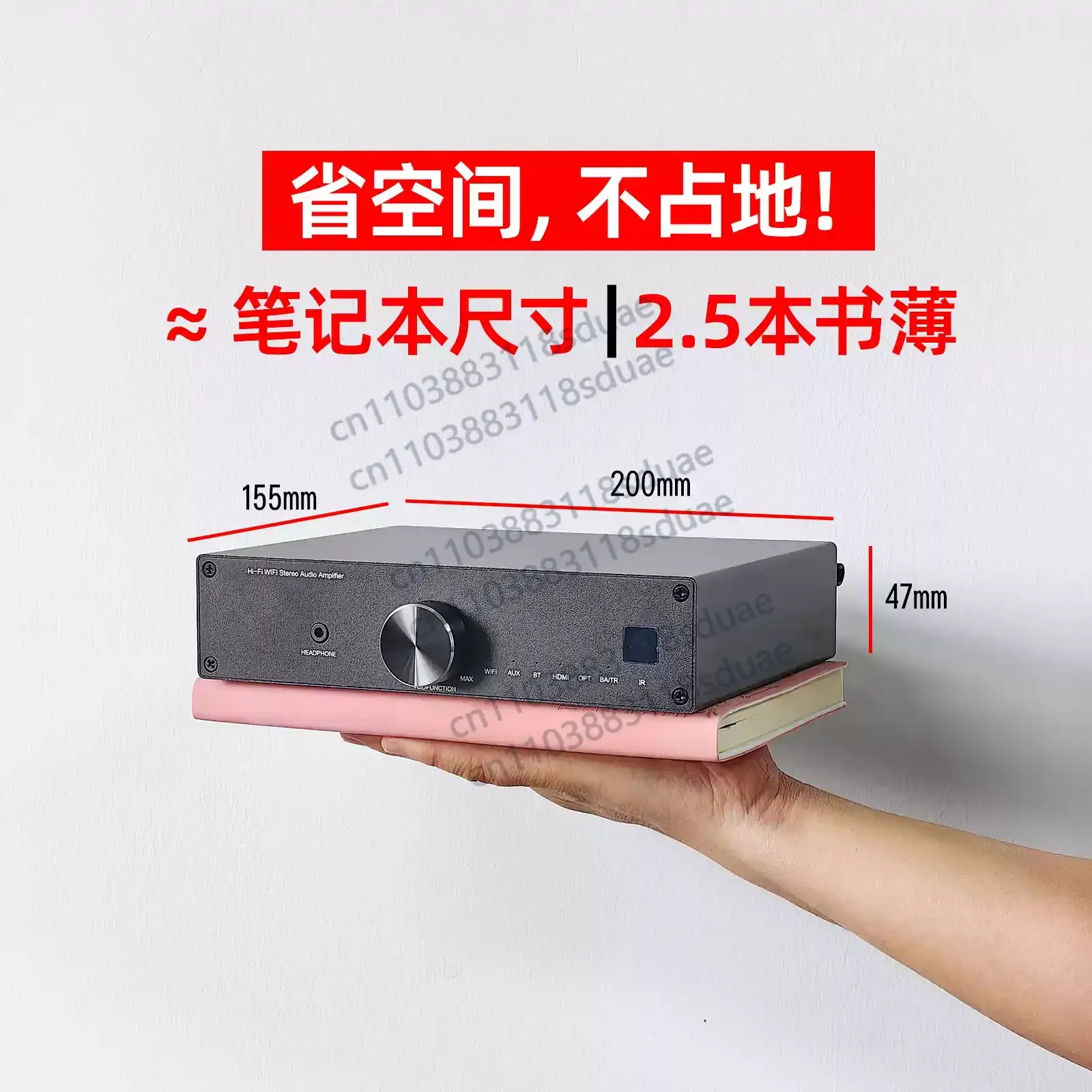 Wireless HiFi Audio Amplifier with HDMI Output, Bluetooth 5.0 APTX HD WiFi Multiroom Silver Mini Stereo Receiver
Wireless HiFi Audio Amplifier with HDMI Output, Bluetooth 5.0 APTX HD WiFi Multiroom Silver Mini Stereo Receiver