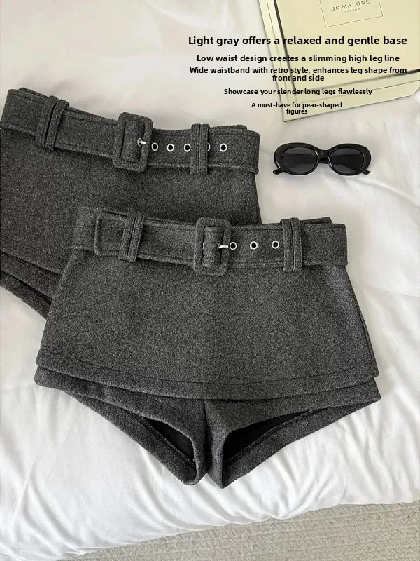 plus Size Women's ey High Waist Woolen Design ort Pants Skirt Autumn Winter Faion Slimming High-End Feeling Korean Sle
plus Size Women's ey High Waist Woolen Design ort Pants Skirt Autumn Winter Faion Slimming High-End Feeling Korean Sle