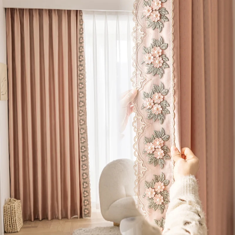 Custom curtain luxury pink girl French lace modern screen cotton window livingroom lace blackout curtain tulle panel M1399
Custom curtain luxury pink girl French lace modern screen cotton window livingroom lace blackout curtain tulle panel M1399