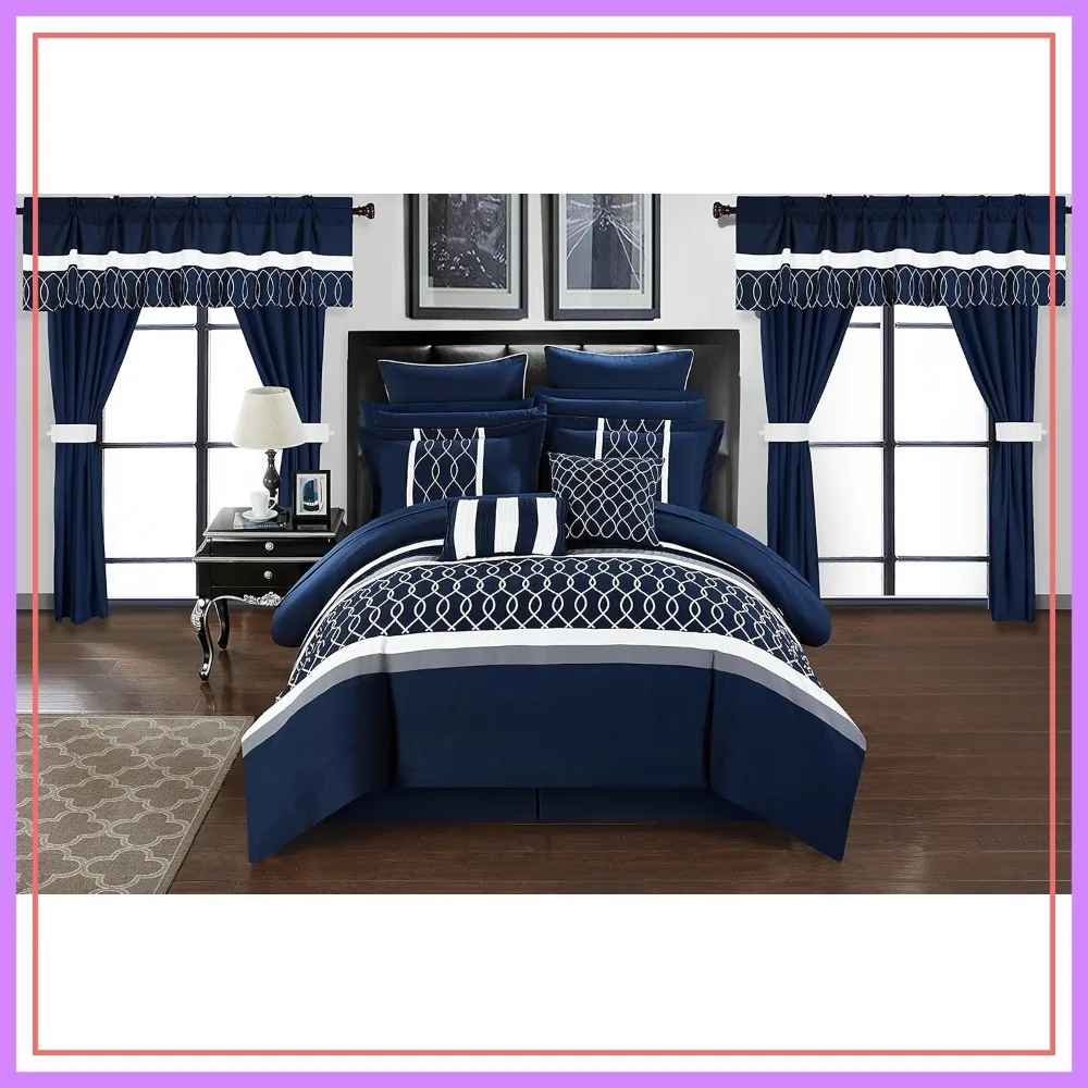 24 Piece Comforter Set Queen Size All Season Bedding Set Soft Microfiber Reversible
24 Piece Comforter Set Queen Size All Season Bedding Set Soft Microfiber Reversible