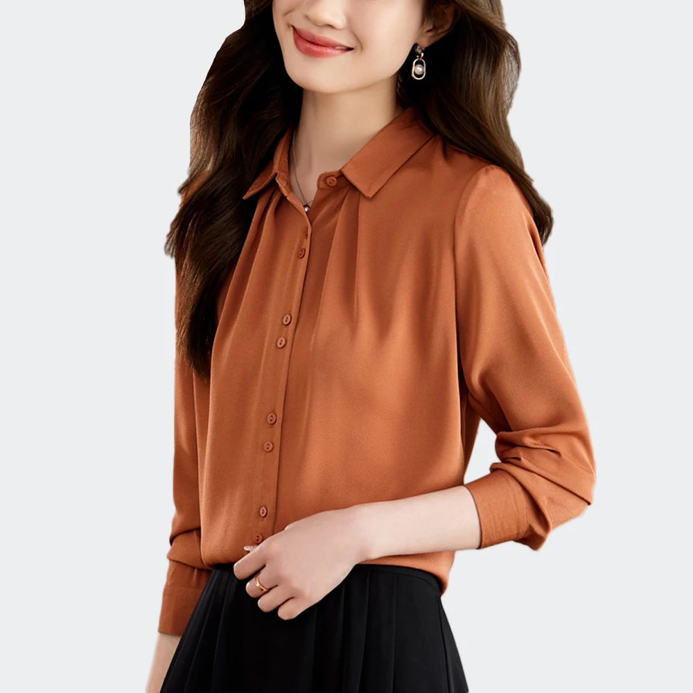 2023 New Women's Shirts Satin Blouse for Women Long Sleeve Shirt Silk Orange Shirt OL Woman Solid Blouses Female Solid Tops
2023 New Women's Shirts Satin Blouse for Women Long Sleeve Shirt Silk Orange Shirt OL Woman Solid Blouses Female Solid Tops