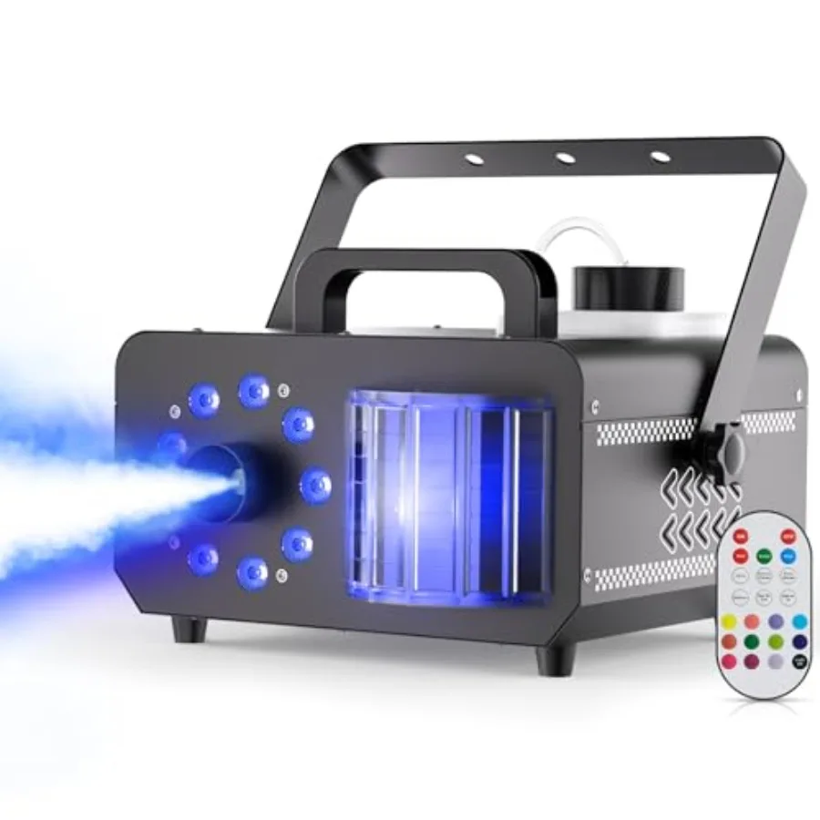Fog Machine with 9 RGBW LED Lights, 1200W Professional Smoke Machine, 1L Tank, 3000CFM Output, 14 Colors for DJ Party Stage Wed
Fog Machine with 9 RGBW LED Lights, 1200W Professional Smoke Machine, 1L Tank, 3000CFM Output, 14 Colors for DJ Party Stage Wed