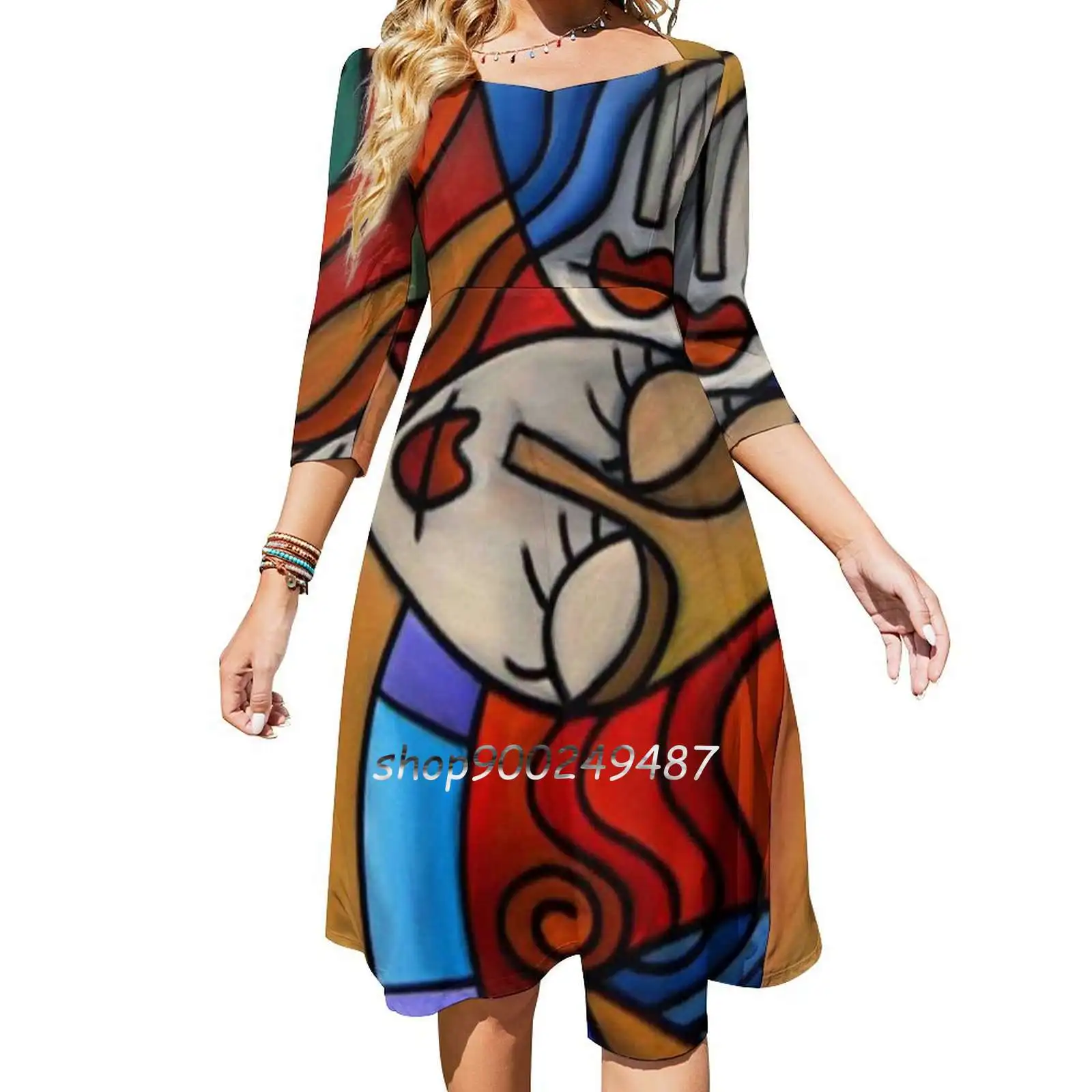 Dali Square Neck Dress Sweet Summer Dress Women Elegant Halter Print Dress El Salvador Dali Surrealist Color
Dali Square Neck Dress Sweet Summer Dress Women Elegant Halter Print Dress El Salvador Dali Surrealist Color