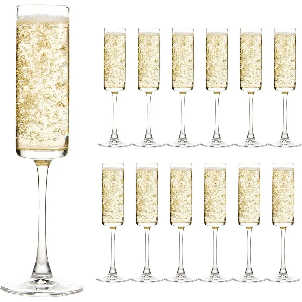 Edge Champagne Flutes Set of 12, Long Stemmed Crystal Clear, Sparkling Wine Glasses for Home Party Wedding Birthday Housewarming
Edge Champagne Flutes Set of 12, Long Stemmed Crystal Clear, Sparkling Wine Glasses for Home Party Wedding Birthday Housewarming