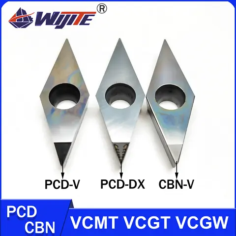 PCD VCMT VCGT VCGW VBMT VBGT VBGW CNC tool is used for aluminum, copper and carbon fiber，Hard steel processing with CBN tools