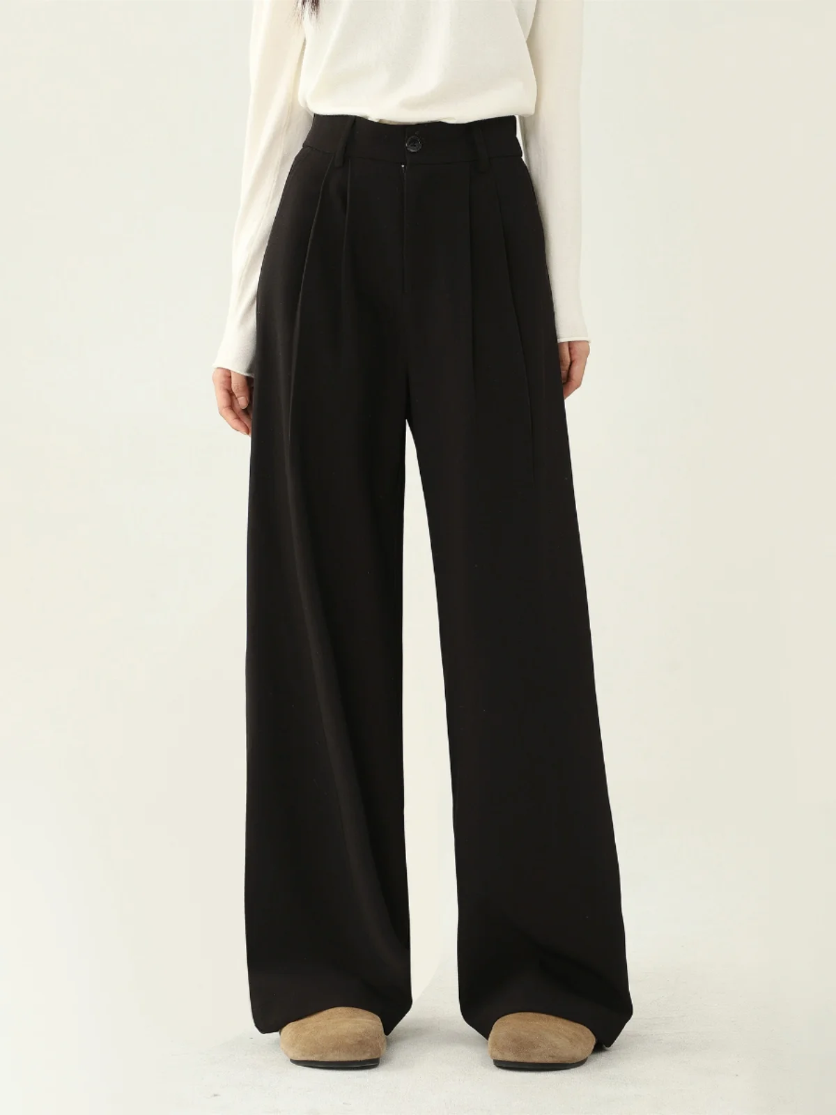 Crsu Casual Thiened Straight Leg Pants Women's Autumn Spring Leisure Trousers Drapey Bla Suit Pants Korean Sle
Crsu Casual Thiened Straight Leg Pants Women's Autumn Spring Leisure Trousers Drapey Bla Suit Pants Korean Sle