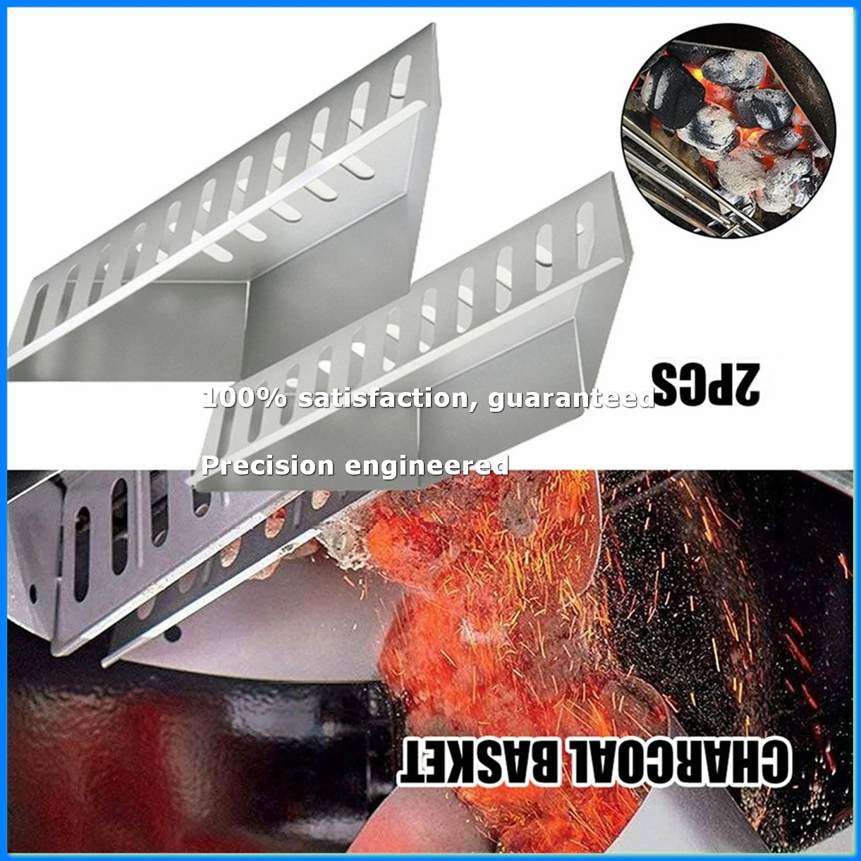 Charcoal Basket Stainless Steel Char Holder, Charcoal Container Contoured Carbon Briquet Grilling Baskets(2 Pieces)-A49I
Charcoal Basket Stainless Steel Char Holder, Charcoal Container Contoured Carbon Briquet Grilling Baskets(2 Pieces)-A49I