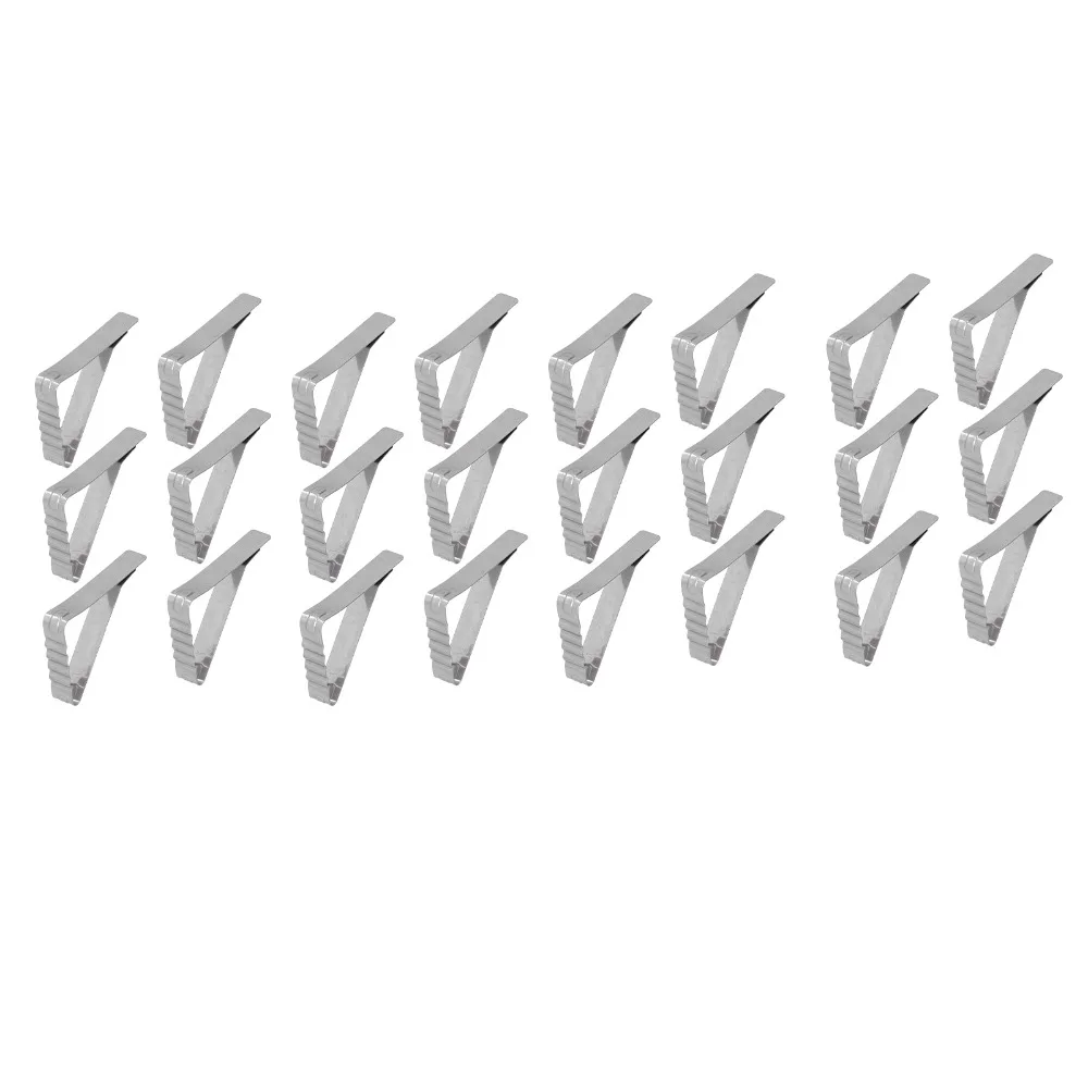 24 PCS Stainless Steel Table Cloth Holder Stable Durable Windproof Tablecloth Clips Triangle Portable Picnic Table Clips Parties
24 PCS Stainless Steel Table Cloth Holder Stable Durable Windproof Tablecloth Clips Triangle Portable Picnic Table Clips Parties