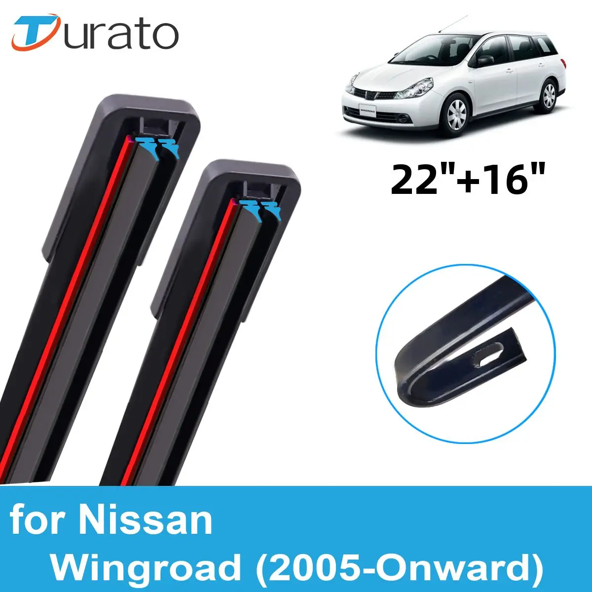 2PCS Car Wiper Blades for 2005-Onward Nissan Wingroad Front Windscreen Windshield Wipers Double Rubber Car Accessories
2PCS Car Wiper Blades for 2005-Onward Nissan Wingroad Front Windscreen Windshield Wipers Double Rubber Car Accessories