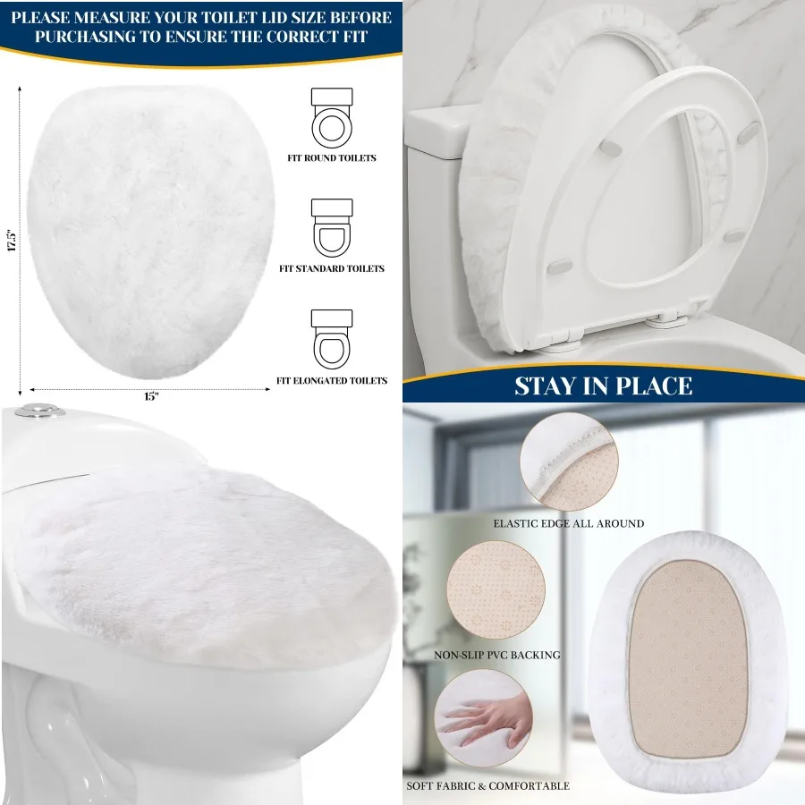 Soft plush fabric toilet lid cover with elastic all around for bathroom machine washable fits most standard toilet lid sizes id
Soft plush fabric toilet lid cover with elastic all around for bathroom machine washable fits most standard toilet lid sizes id