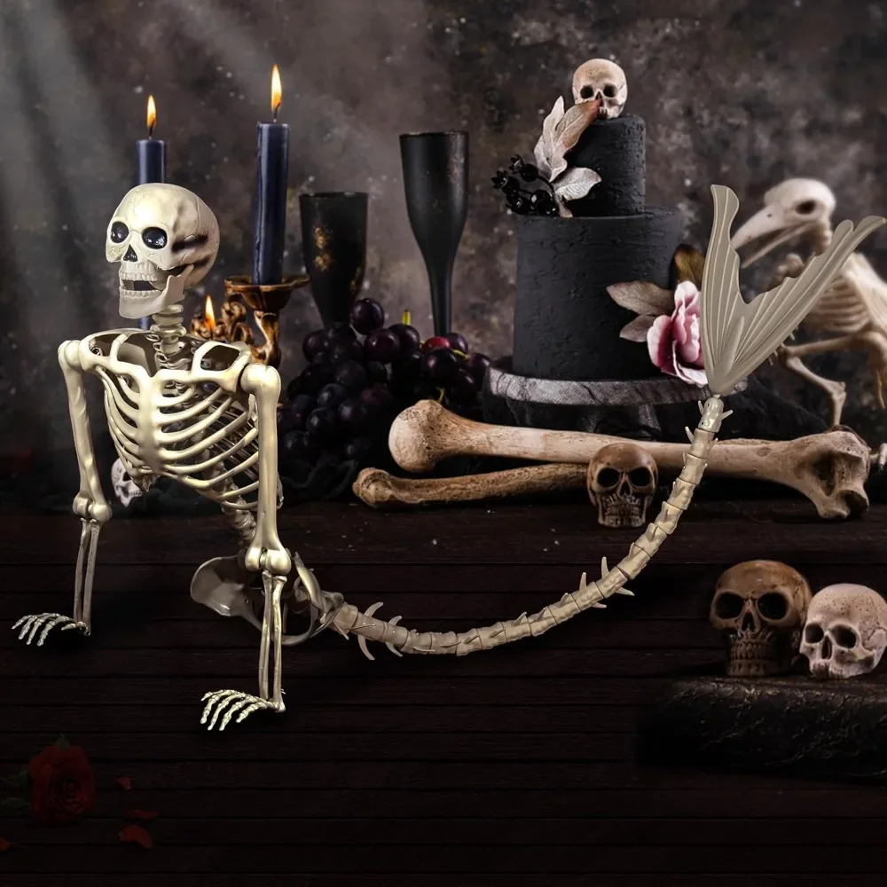 84Inches/7Ft Mermaid Halloween Life Size Skeleton Pose-N-Stay Posable Movable Joints Hanging for Halloween Decoration Decor
84Inches/7Ft Mermaid Halloween Life Size Skeleton Pose-N-Stay Posable Movable Joints Hanging for Halloween Decoration Decor